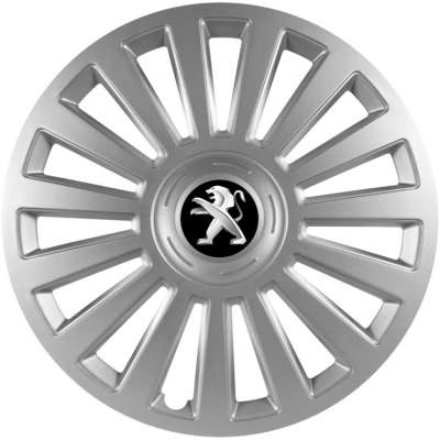 KRYTY KOLIES PRE PEUGEOT 16" LUXURY silver 4ks